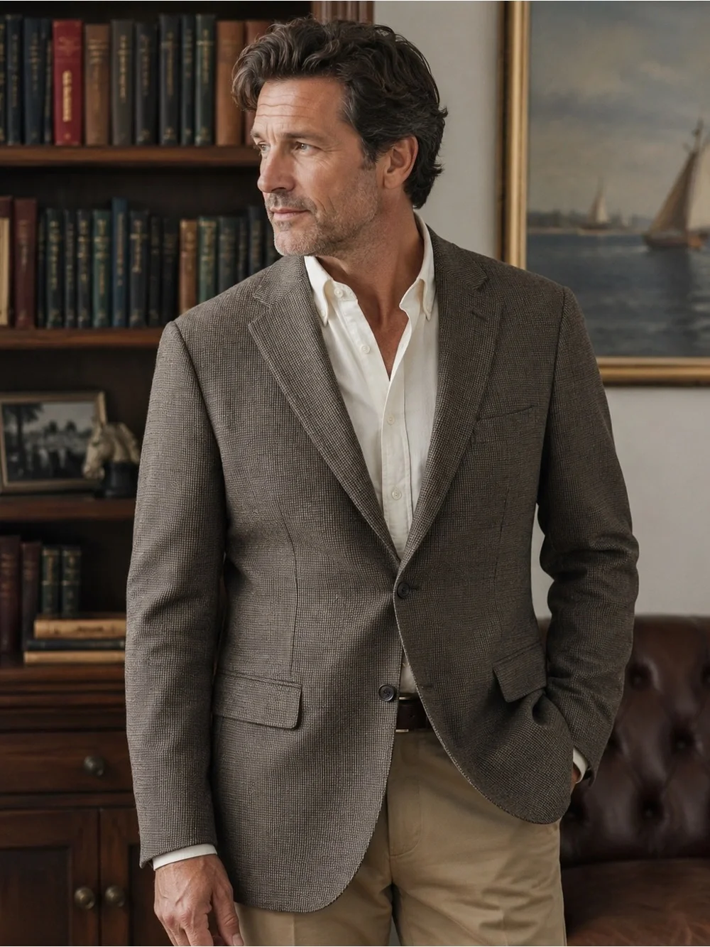 Ralph Lauren 100% Wool Houndstooth Sports Jacket- 42L